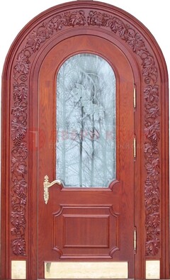 Толстая металлическая арочная дверь со стеклом ДА-20 в Воронеже