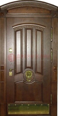 Хорошая стальная арочная дверь с декоративным элементом ДА-23 в Курске