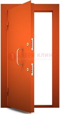 Оранжевая стальная бронированная дверь с нитроэмалью ДБ-2 в Екатеринбурге
