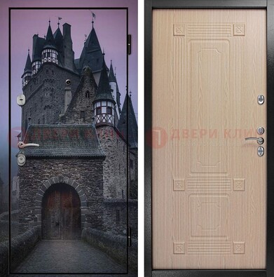 Входная металлическая дверь с фотопечатью замка ДФ-38 в Чехове