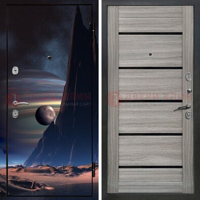 Стальная дверь с фотопечатью космоса ДФ-49 в Чехове