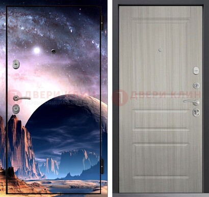 Железная дверь с фотопечатью космоса и планеты ДФ-50 в Сосновый Бор