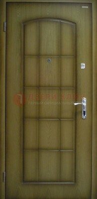 Зеленая стальная дверь с МДФ ДМ-116 на веранду в Чехове