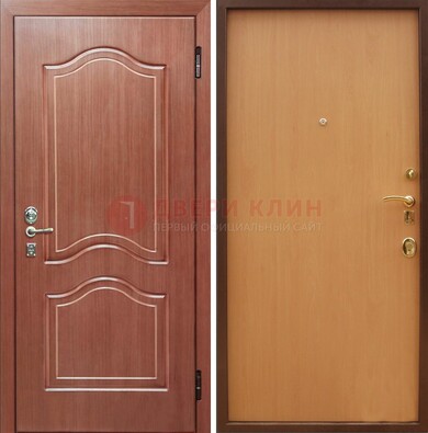 Входная дверь отделанная МДФ и ламинатом внутри ДМ-159 в Чехове