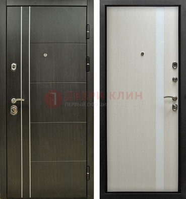 Морозостойкая темная металлическая дверь с МДФ ДМ-164 в Курске