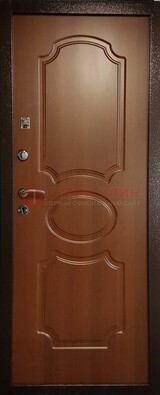 Коричневая металлическая дверь с МДФ ДМ-177 в Чехове