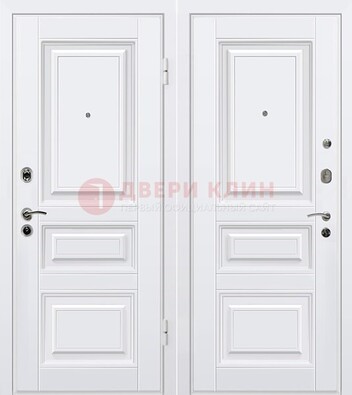 Белая металлическая дверь с МДФ ДМ-179 в Курске