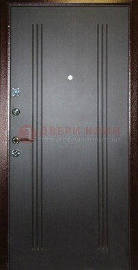 Черная железная дверь с МДФ ДМ-180 в Чехове