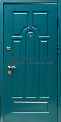 Синяя металлическая дверь с МДФ с двух сторон ДМ-1 в Чехове