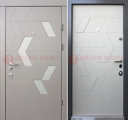 Темная металлическая дверь со светлой МДФ внутри ДМ-203 в Чехове