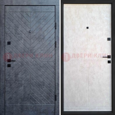Серая железная дверь с филенчатой МДФ ДМ-217 в Талдоме