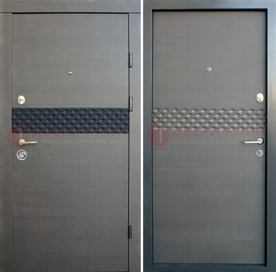 Темно-серая стальная дверь с МДФ ДМ-218 в Чехове