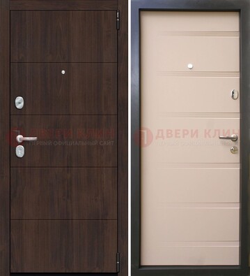 Темная стальная дверь c филенчататыми МДФ ДМ-234 в Чехове