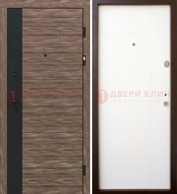 Темная металлическая филенчатая дверь c МДФ Беленый дуб ДМ-239 в Чехове
