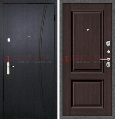 Темная стальная дверь с МДФ панелями ДМ-362 в Чехове