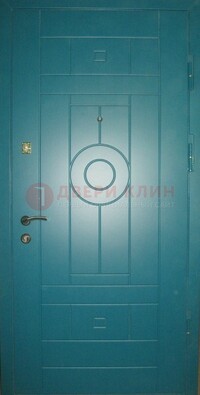 Голубая железная дверь с МДФ ДМ-38 в Чехове