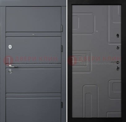 Серая металлическая дверь с МДФ в квартиру ДМ-485 в Чехове
