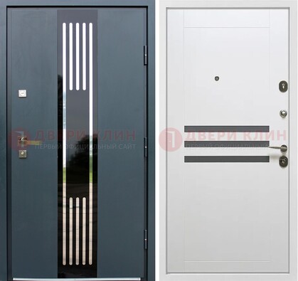 Темная квартирная дверь с разными МДФ ДМ-504 в Чехове