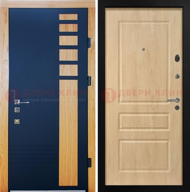 Двухцветная железная дверь с МДФ в квартиру ДМ-511 в Волоколамске