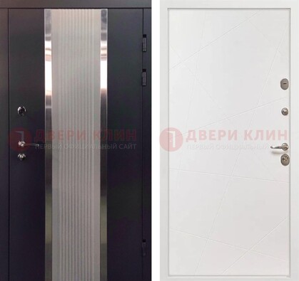 Темная металлическая дверь в квартиру МДФ с двух сторон ДМ-512 в Чехове
