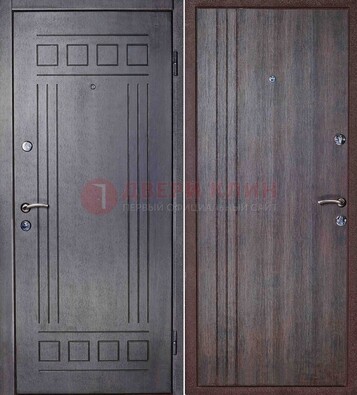 Темная стальная дверь с МДФ с рисунком ДМ-83 в Чехове