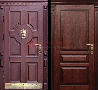 Темная входная дверь с массивом дуба с декоративной вставкой ДМД-6 в Краснодаре