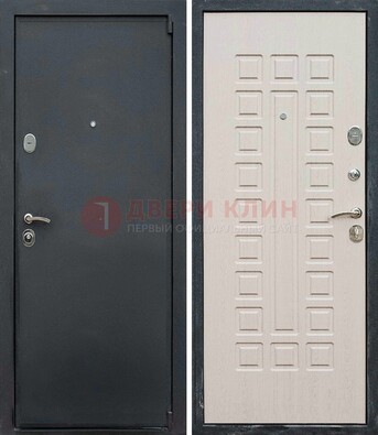 Черная металлическая дверь с порошковым покрытием ДП-101 в Чехове