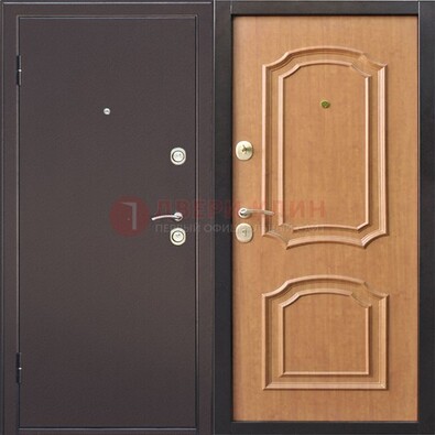 Темная железная дверь с порошковым покрытием ДП-10 в Кубинке