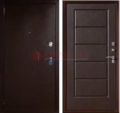 Темная входная дверь с порошковым окрасом ДП-113 в Чехове