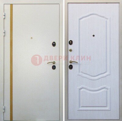 Белая входная дверь с порошковым напылением ДП-136 в Чехове