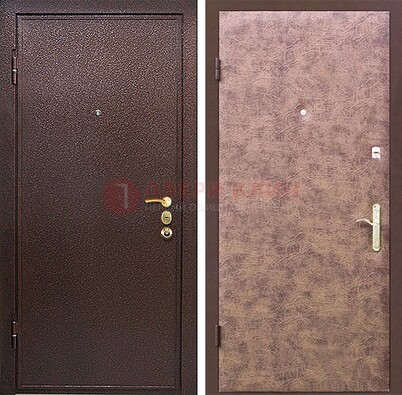 Коричневая входная дверь с порошковым покрытием ДП-147 в Костроме