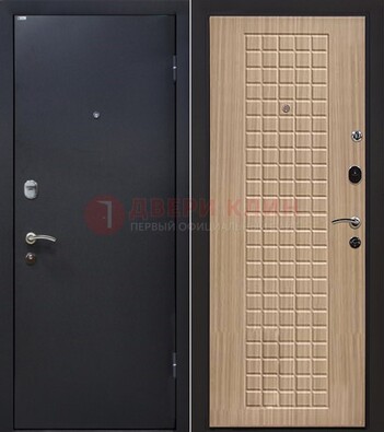 Черная металлическая дверь с порошковым покрытием ДП-157 в Чехове