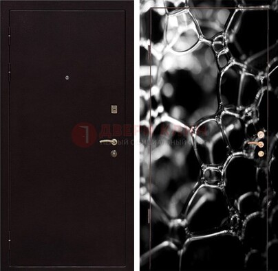 Черная стальная дверь с порошковым окрасом с фотопечатью ДП-158 в Костроме