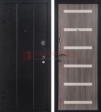 Черная стальная дверь с порошковым окрасом ДП-199 в Чехове