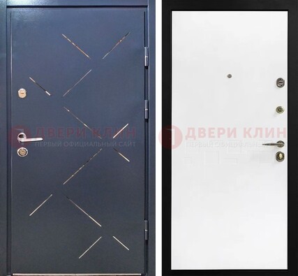 Входная дверь с порошковым напылением Антик медь с Белой МДФ ДП-208 в Чехове