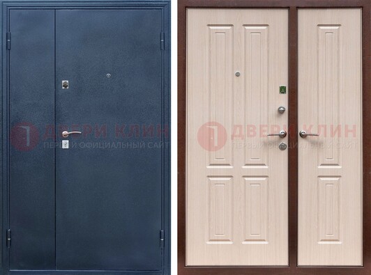 Двустворчатая стальная дверь с порошковым напылением и МДФ ДП-239 в Чехове