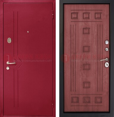 Красная железная дверь с порошковым напылением ДП-242 в Хотьково