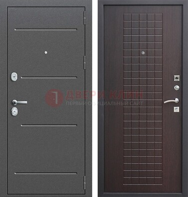 Металлическая дверь с порошковым покрытием и МДФ Махагон ДП-254 в Чехове
