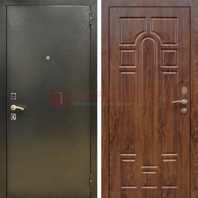 Металлическая дверь Темное серебро с порошковым покрытием и МДФ ДП-271 в Чехове