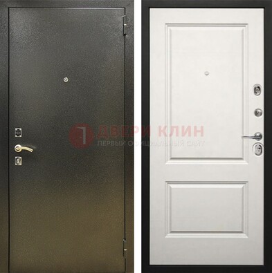 Металлическая темная дверь с порошковым напылением и классической МДФ ДП-298 в Чехове