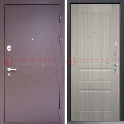 Темная стальная дверь с порошковым окрасом и МДФ ДП-310 в Чехове