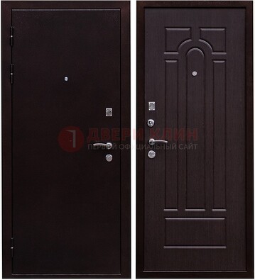 Черная стальная дверь с порошковым покрытием ДП-35 в Чехове