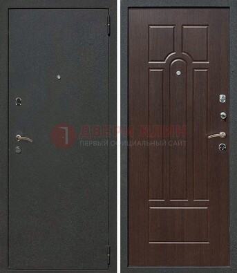 Черная металлическая дверь с порошковым окрасом ДП-47 в Чехове