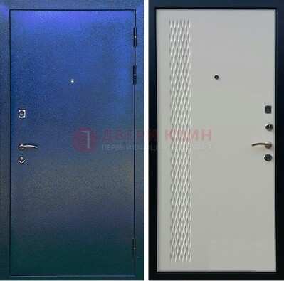 Синяя железная дверь с порошковым напылением ДП-49 в Хотьково