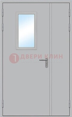 Белая входная противопожарная дверь со стеклянной вставкой ДПП-10 в Кирове