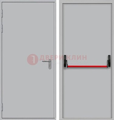 Белая металлическая противопожарная дверь с длинной ручкой ДПП-14 в Екатеринбурге