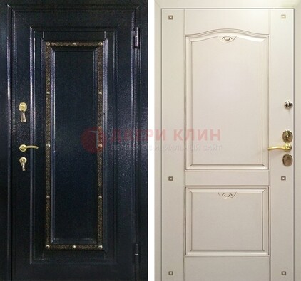 Парадная дверь с золотистым декором ДПР-3 в квартиру в Чехове
