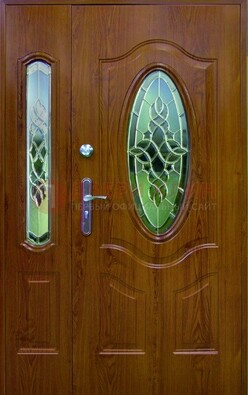 Парадная дверь со стеклянными вставками ДПР-73 для дома в Чехове
