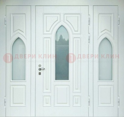 Филенчатая стальная парадная дверь со стеклом ДПР-91 в Мурманске
