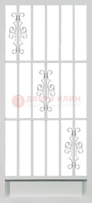 Белая железная решетчатая дверь ДР-9 в Чехове